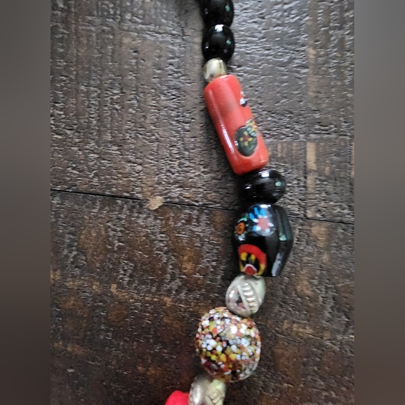 VINTAGE NECKLACE HANDCRAFTED AFRICAN ARTISAN BEADS - Picture 6 of 16